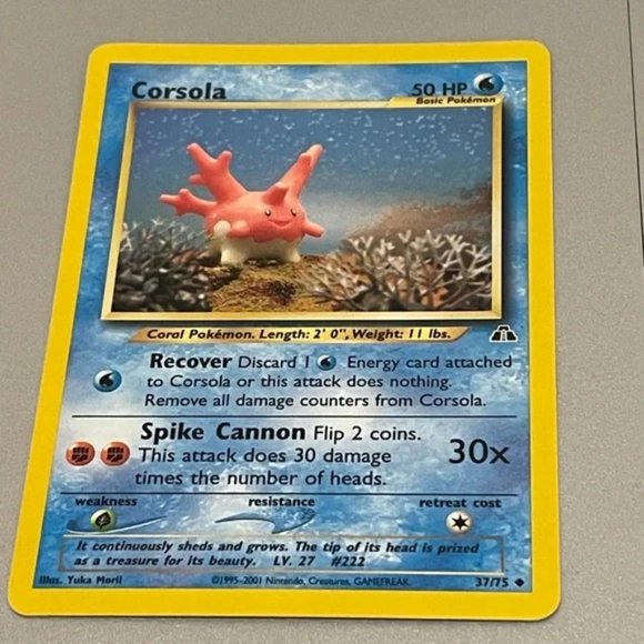 Pokémon Neo Discovery cards set of 8 including Uncommon Corsola card - Picture 3 of 16